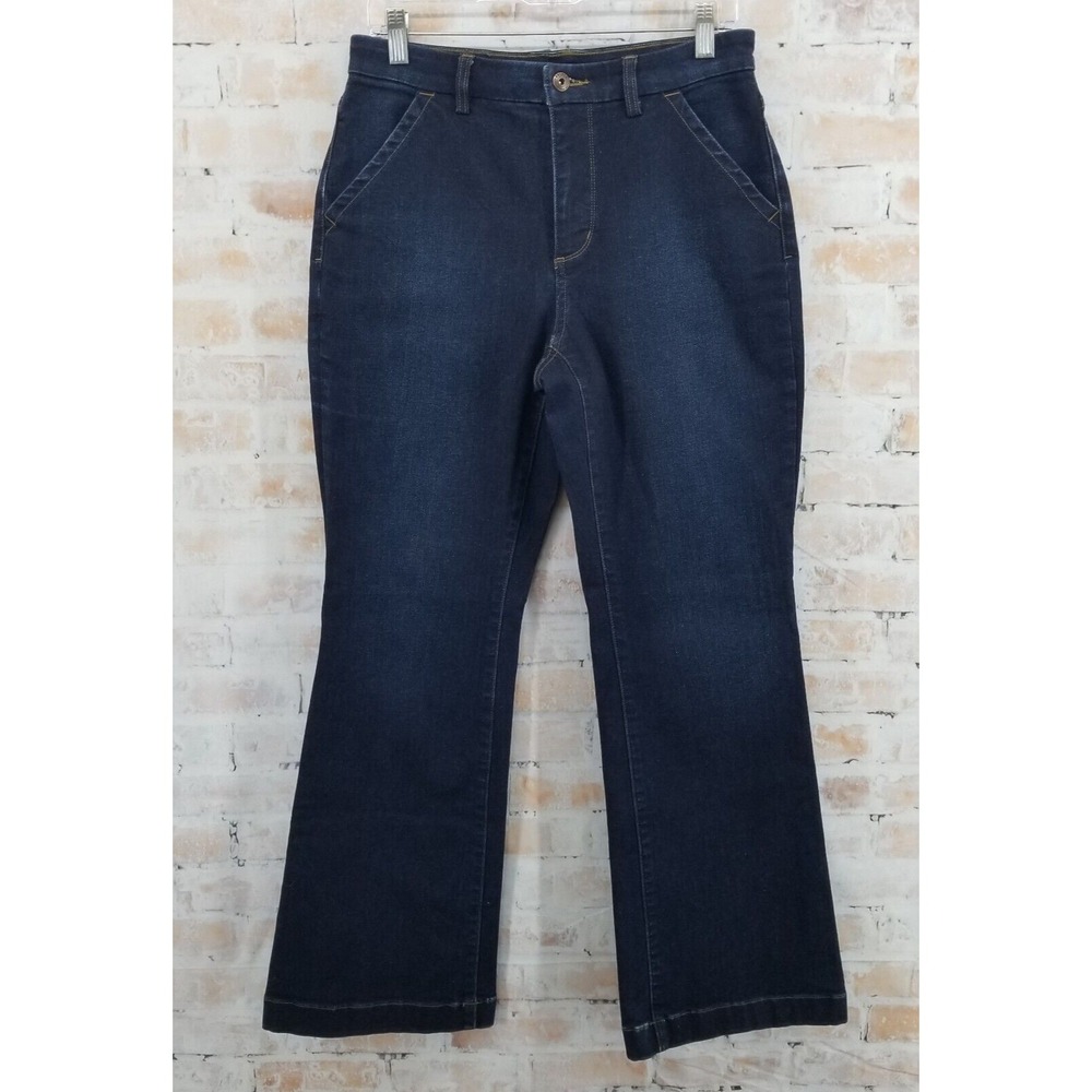Duluth Trading Co Women's Asset Management High Rise Trouser Blue Jeans Sz 6x31